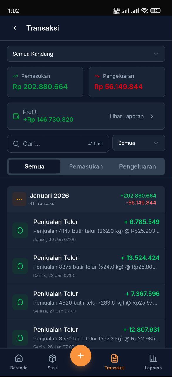 Transaksi AyamKu Dark